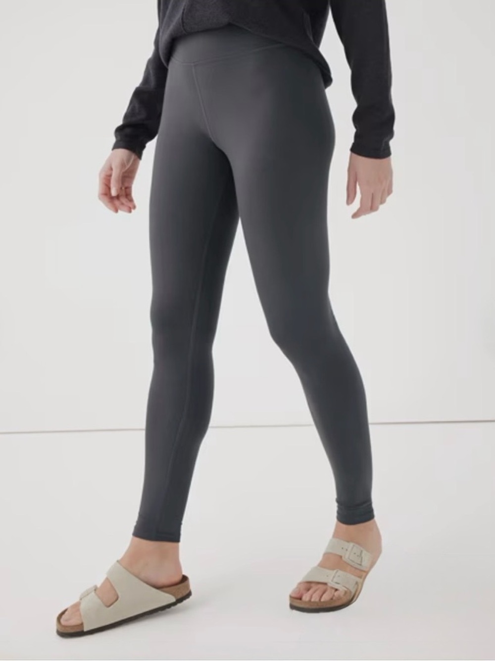 Pact Organic Cotton Women's Small Grey Storm Leggings Natural Fibers Yoga Pants